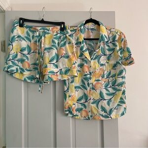 Tabitha Webb Lemon and Leaf Print Sleepwear